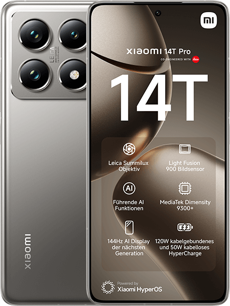 Jetzt das maXXim Allnet Flat 30 GB + Xiaomi 14T Pro Titan Gray ab 34.99,-€/Monat