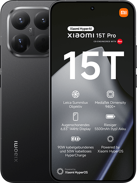 Jetzt das maXXim Allnet Flat 30 GB + Xiaomi 15T Pro Black ab 34.99,-€/Monat